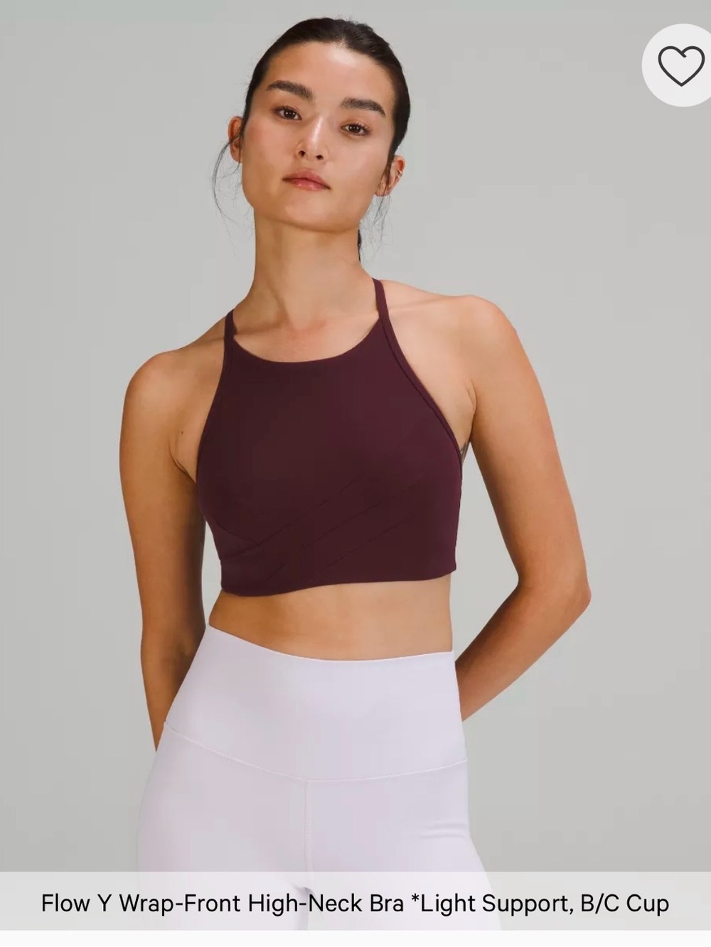 Lululemon Flow Y Wrap-Front High-Neck Bra NWT Wine Berry Sizes 6 & 8 Rare - Picture 8 of 12